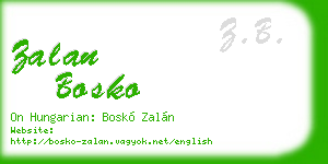 zalan bosko business card